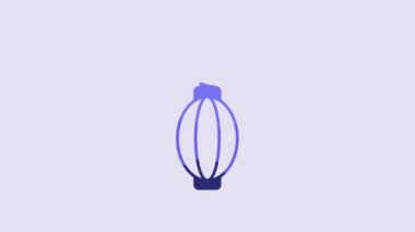 Blue Dust blower icon isolated on purple background. Air duster. Lens cleaner. Camera sensor cleaning. 4K Video motion graphic animation.
