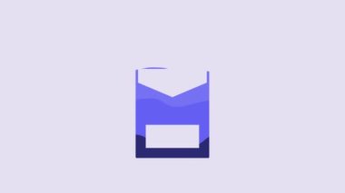 Blue Cigarettes pack box icon isolated on purple background. Cigarettes pack. 4K Video motion graphic animation.