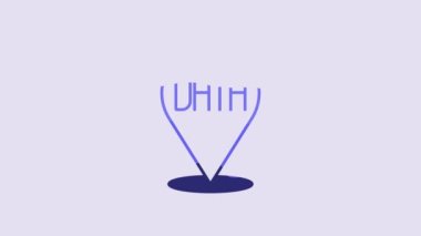 Blue Data analysis icon isolated on purple background. Business data analysis process, statistics. Charts and diagrams. 4K Video motion graphic animation.
