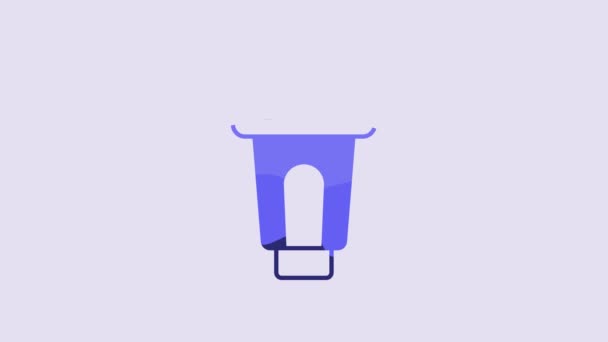 Blue Photo Camera Flash Icon Isolated Purple Background Video Motion — Vídeo de Stock