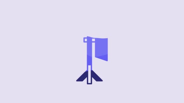 Lâmpada Azul Studio Ícone Softbox Isolado Fundo Roxo Projeto Reflexão — Vídeo de Stock