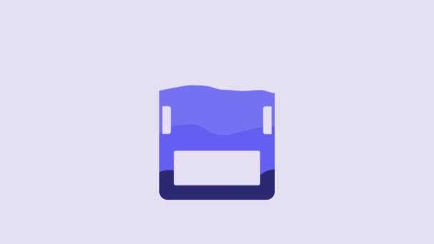 Icono Tarjeta Azul Aislado Sobre Fondo Púrpura Tarjeta Memoria Icono — Vídeos de Stock