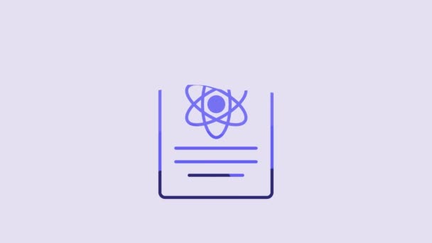 Blue Chemistry Informe Icono Aislado Sobre Fondo Púrpura Animación Gráfica — Vídeo de stock