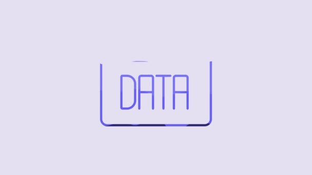 蓝色数据分析图标孤立在紫色背景 业务数据分析过程 图表和图表 4K视频运动图形动画 — 图库视频影像