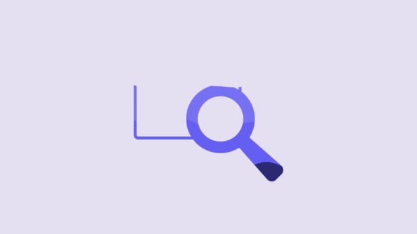 Blue Search Concept Folder Icon Isolated Purple Background Magnifying Glass — Wideo stockowe