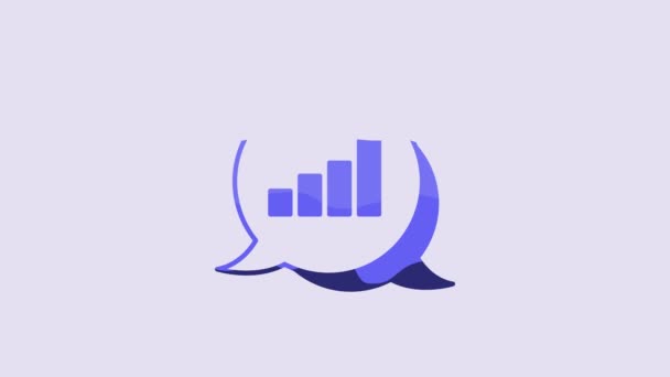 Інфографічна Піктограма Синього Пирога Ізольована Фіолетовому Фоні Діаграма Знаку Діаграми — стокове відео