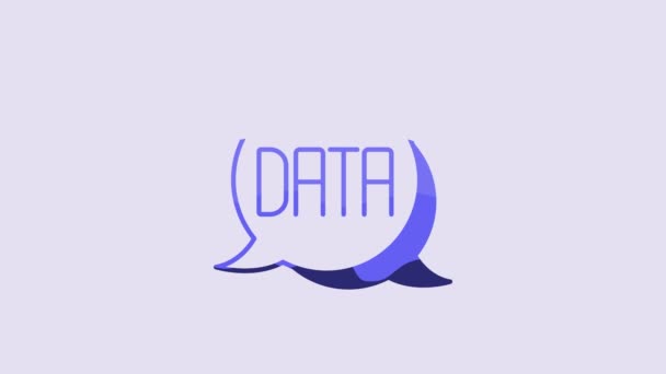 Blue Data Analysis Icon Isolated Purple Background Business Data Analysis — ストック動画