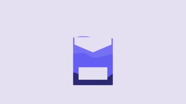 Blue Cigarettes Pack Box Icon Isolated Purple Background Cigarettes Pack — Vídeo de stock