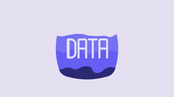 Blue Data Analyse Pictogram Geïsoleerd Paarse Achtergrond Analyse Van Bedrijfsgegevens — Stockvideo