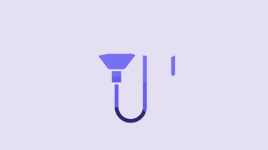 Blue Walkie talkie icon isolated on purple background. Portable radio transmitter icon. Radio transceiver sign. 4K Video motion graphic animation.