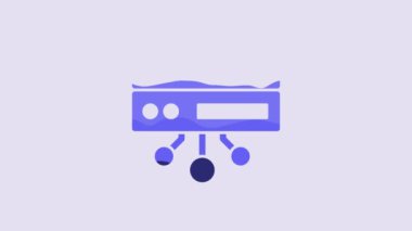 Blue Server, Data, Web Hosting icon isolated on purple background. 4K Video motion graphic animation.