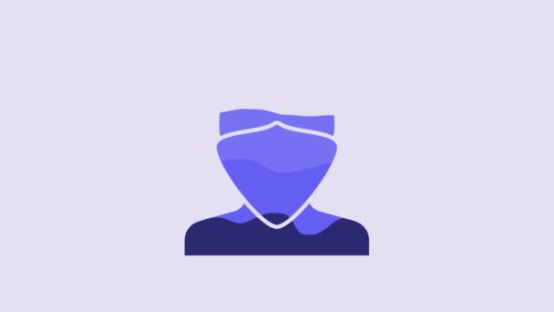 Blue Vandal Icon Isolated Purple Background Video Motion Graphic Animation — Stockvideo