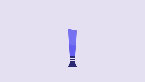 Blue Police Rubber Baton Icon Isolated Purple Background Rubber Truncheon — Vídeo de Stock