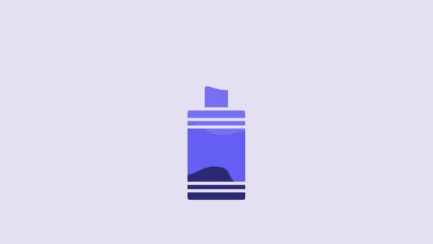 Blue Hand Grenade Icon Isolated Purple Background Bomb Explosion Video — Video Stock