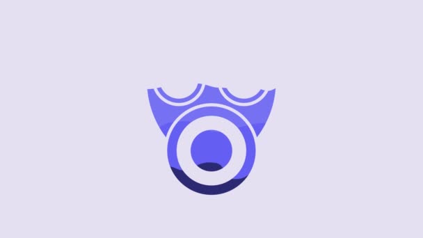 Blue Gas Mask Icon Isolated Purple Background Respirator Sign Video — Stock videók