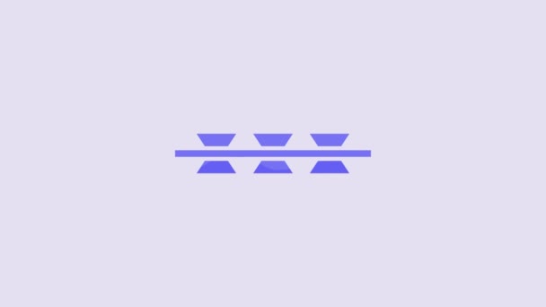 Иконка Колючей Проволоки Выделена Фиолетовом Фоне Видеографическая Анимация — стоковое видео