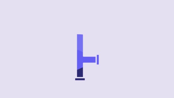 Blue Police Rubber Baton Icon Isolated Purple Background Rubber Truncheon — Stock videók