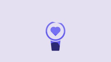 Blue Smartwatch icon isolated on purple background. 4K Video motion graphic animation.