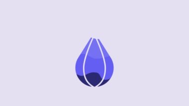 Blue Punching bag icon isolated on purple background. 4K Video motion graphic animation.