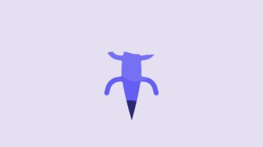 Blue Lizard icon isolated on purple background. 4K Video motion graphic animation.