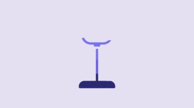 Blue Margarita cocktail glass with lime icon isolated on purple background. 4K Video motion graphic animation.