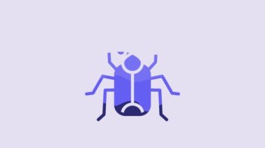 Blue Beetle bug icon isolated on purple background. 4K Video motion graphic animation.