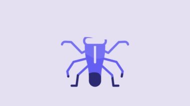 Blue Termite icon isolated on purple background. 4K Video motion graphic animation.