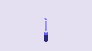 Blue Fly swatter icon isolated on purple background. 4K Video motion graphic animation.