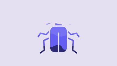 Blue Chafer beetle icon isolated on purple background. 4K Video motion graphic animation.