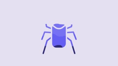 Blue Beetle bug icon isolated on purple background. 4K Video motion graphic animation.