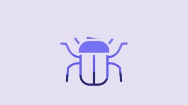 Blue Stink bug icon isolated on purple background. 4K Video motion graphic animation.