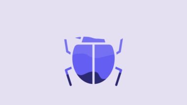 Blue Mite icon isolated on purple background. 4K Video motion graphic animation.