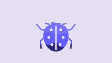 Blue Mite icon isolated on purple background. 4K Video motion graphic animation.