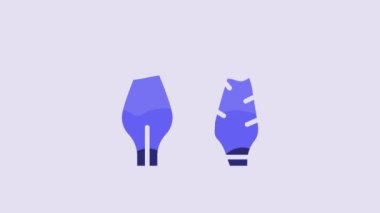 Blue Stone age arrow head icon isolated on purple background. Medieval weapon. 4K Video motion graphic animation.