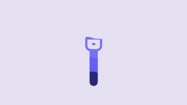 Blue Paint brush icon isolated on purple background. For the artist or for archaeologists and cleaning during excavations. 4K Video motion graphic animation.
