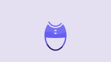 Blue Tumbler doll toy icon isolated on purple background. 4K Video motion graphic animation.