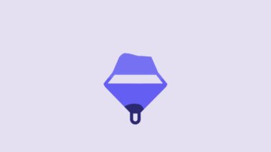 Blue Whirligig toy icon isolated on purple background. 4K Video motion graphic animation.
