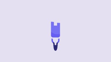 Blue Marker pen icon isolated on purple background. Felt-tip pen. 4K Video motion graphic animation.