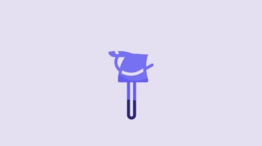 Blue Toy horse icon isolated on purple background. 4K Video motion graphic animation.