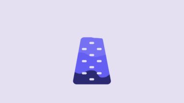 Blue Grater icon isolated on purple background. Kitchen symbol. Cooking utensil. Cutlery sign. 4K Video motion graphic animation.
