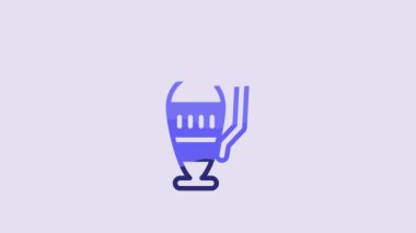 Blue Ancient amphorae icon isolated on purple background. 4K Video motion graphic animation.