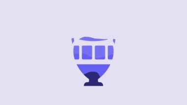 Blue Ancient amphorae icon isolated on purple background. 4K Video motion graphic animation.