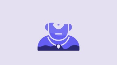 Blue Cyclops icon isolated on purple background. 4K Video motion graphic animation.