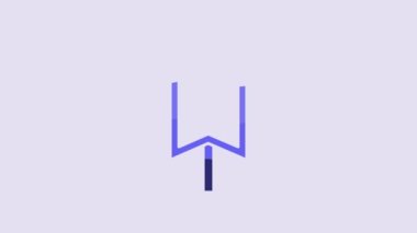 Blue Medieval flag icon isolated on purple background. Country, state, or territory ruled by a king or queen. 4K Video motion graphic animation.