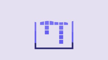 Blue Bingo icon isolated on purple background. Lottery tickets for american bingo game. 4K Video motion graphic animation.