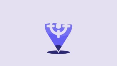 Blue Target sport icon isolated on purple background. Clean target with numbers for shooting range or shooting. 4K Video motion graphic animation.