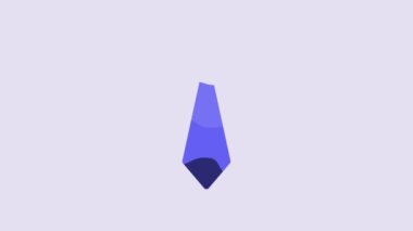 Blue Tie icon isolated on purple background. Necktie and neckcloth symbol. 4K Video motion graphic animation.