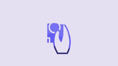 Blue Fast payments icon isolated on purple background. Fast money transfer payment. Financial services, fast loan, time is money, cash back concept. 4K Video motion graphic animation.
