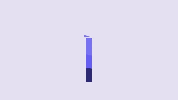 Синий Значок Pickaxe Изолирован Фиолетовом Фоне Технология Блокчейна Добыча Криптовалют — стоковое видео