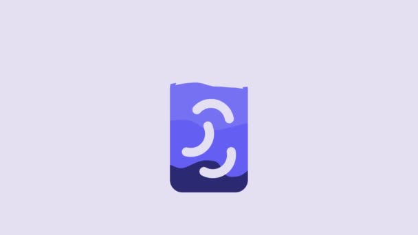 Blue Pickled Cucumbers Jar Icon Isolated Purple Background Video Motion — Video